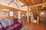 Main level living space-Wood fireplace-Open floor plan